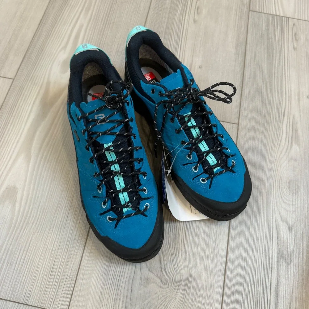 Salomon X Alp LTR GTX W Hiking Shoes Blue Gore-Tex 379271 Womens 8.5 NEW